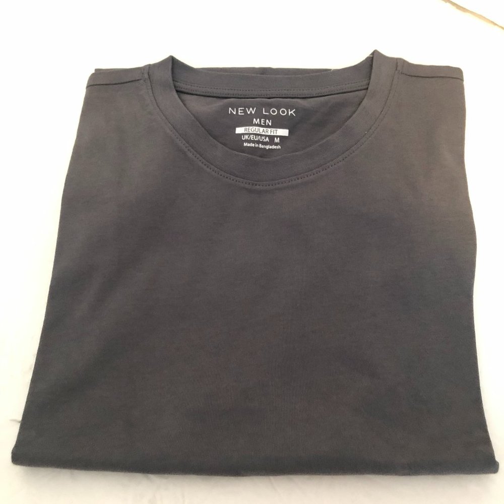 T-Shirt Short Sleeves Gray New Look Size Medium